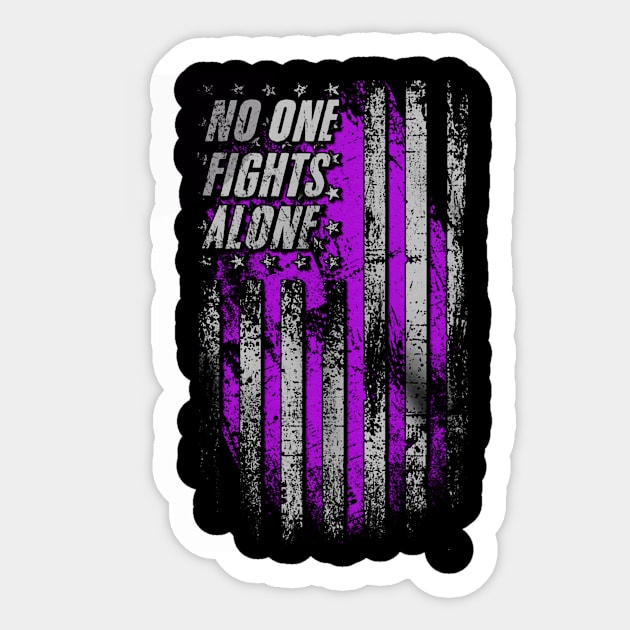 No One Fights Alone Alzheimers Awareness Peach Ribbon Warrior Sticker by celsaclaudio506